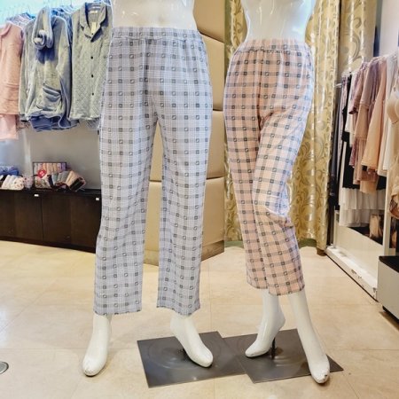 커플 체크 스판 이지웨어바지