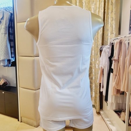 화이트 면80수 런닝 트렁크 세트