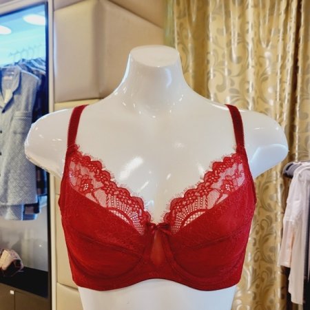 레드 레이스 풀컵 홑겹 브래지어