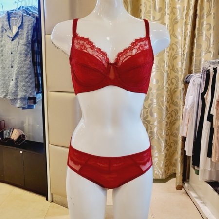 레이스 풀컵 홑겹브라 헴팬티세트