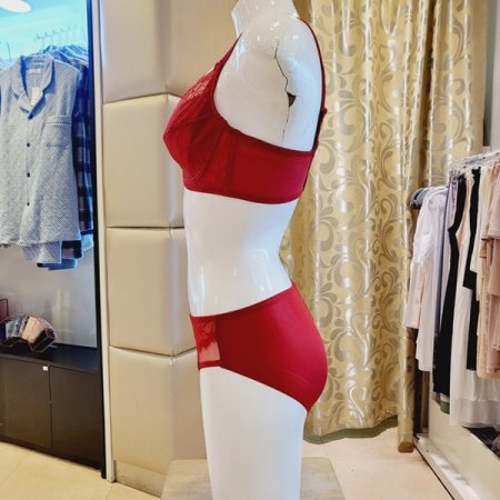 레이스 풀컵 홑겹브라 헴팬티세트