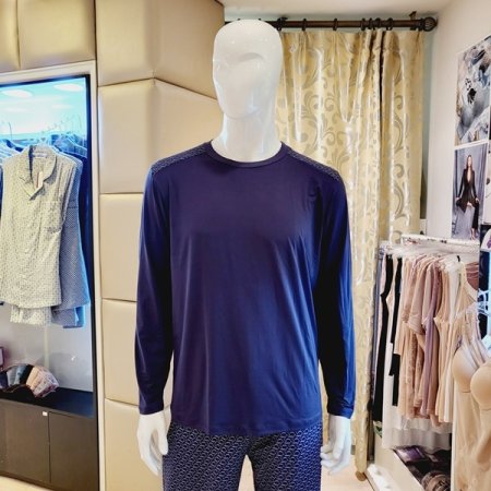 남성 기모가공 스판 홈웨어상의