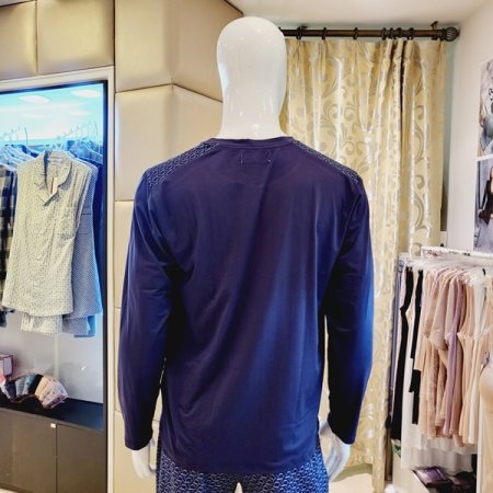 남성 기모가공 스판 홈웨어상의