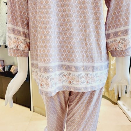 보더꽃나염 폴리스판 홈웨어상의