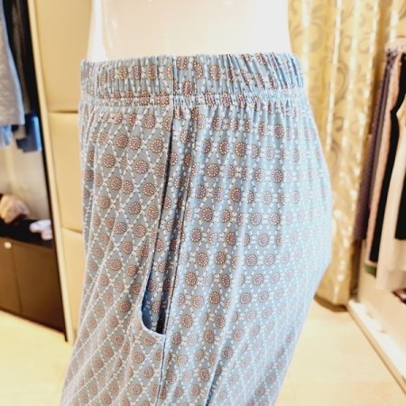 여성 폴리스판 꽃보더나염 홈웨어바지