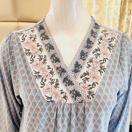 브이넥 스판 원피스 홈웨어