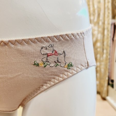 3색택1 강아지자수 여자 면팬티