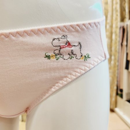 4색택1 순면 강아지자수 여자면팬티