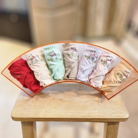 순면 강아지자수 여자면팬티 7종세트