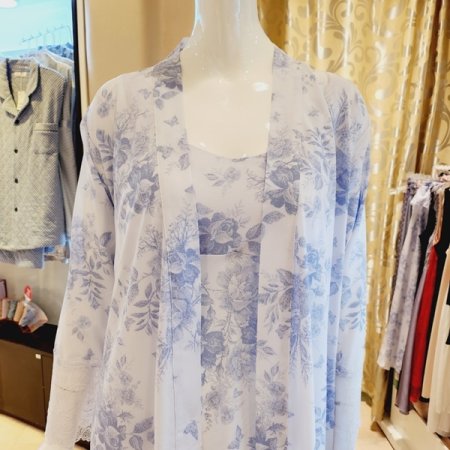 블랙라벨 꽃나염 초경량 여성가운