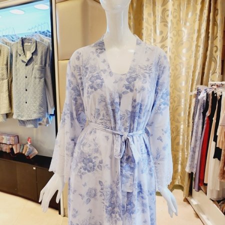 하늘하늘한 초경량 꽃나염 가운세트