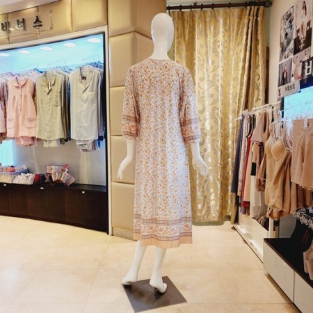 꽃 보더나염 컵드레스 홈웨어