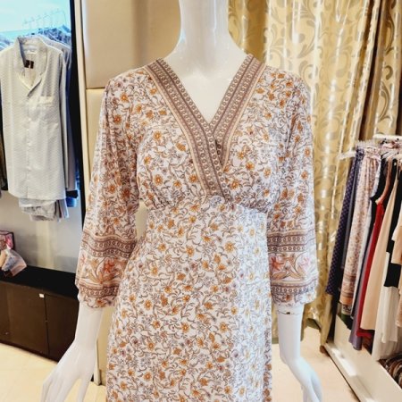 꽃 보더나염 컵드레스 홈웨어