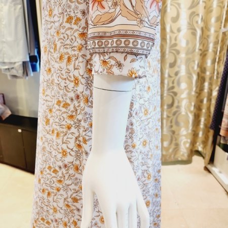 꽃 보더나염 컵드레스 홈웨어