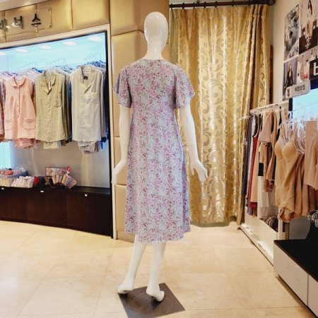 플라워프린트 컵 원피스 홈웨어