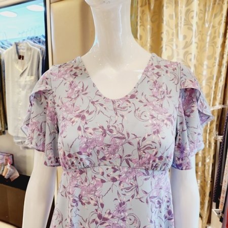 플라워프린트 컵 원피스 홈웨어