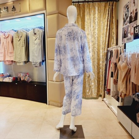 여성 블루 꽃나염 초경량 파자마세트