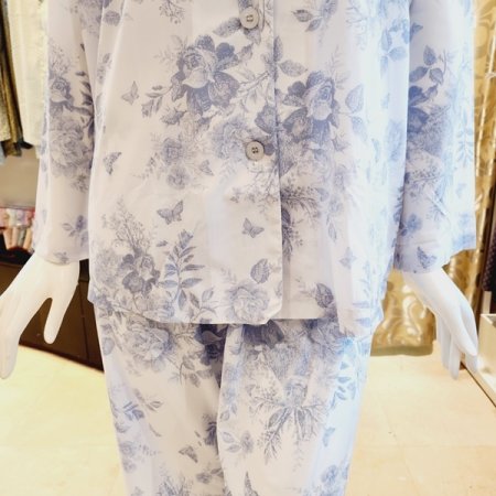 여성 블루 꽃나염 초경량 파자마세트