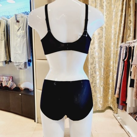 C컵 오르화 노와이어브라 헴팬티세트