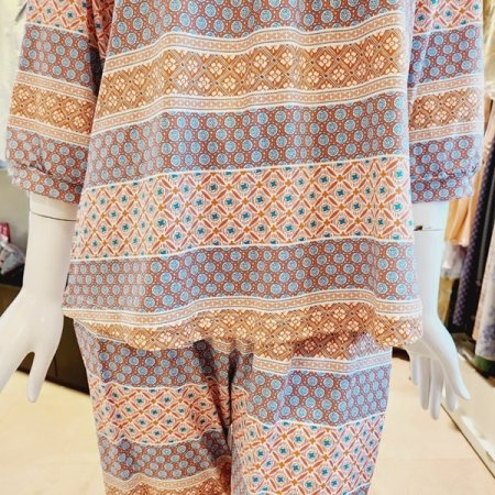 스판 에스닉나염 여성 홈웨어세트