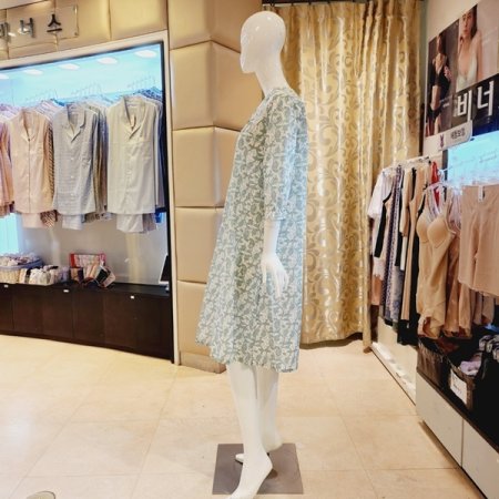 화사한 꽃나염 면 도비 원피스 홈웨어