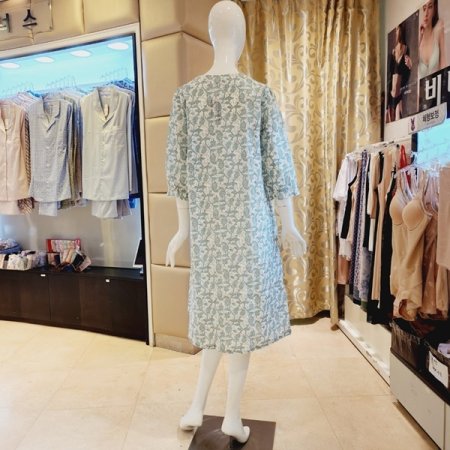 화사한 꽃나염 면 도비 원피스 홈웨어