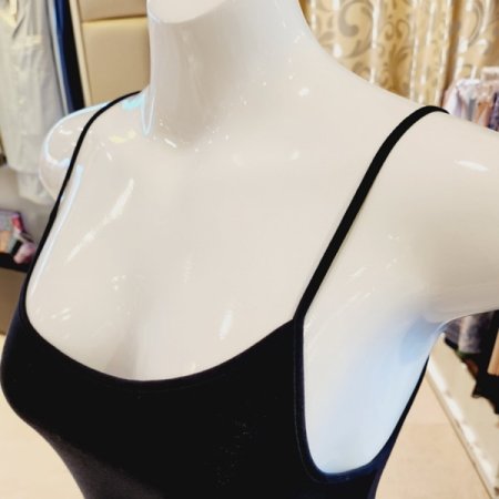 여성 면200수 스판 끈런닝 블랙