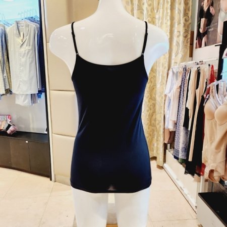 여성 면200수 스판 끈런닝 블랙