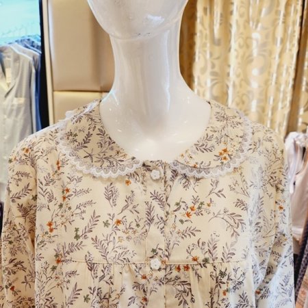 프릴 라운드넥 잔꽃나염 여성 잠옷세트