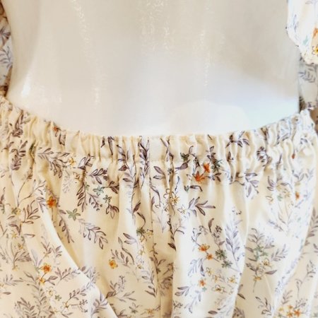 프릴 라운드넥 잔꽃나염 여성 잠옷세트