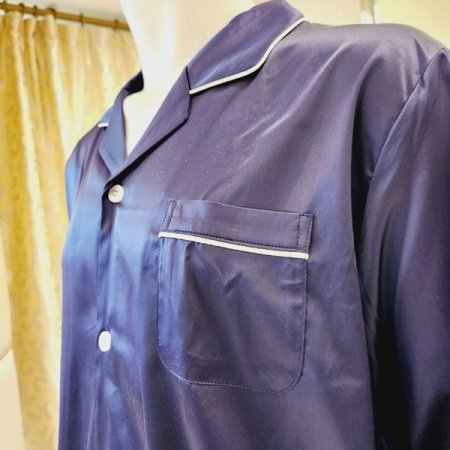 남자 실크필 솔리드 파자마