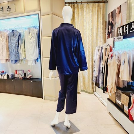 여자 실크필 솔리드 파자마