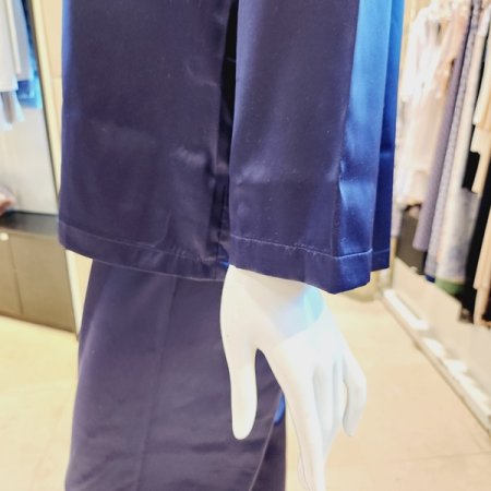 커플 실크필 솔리드 파자마