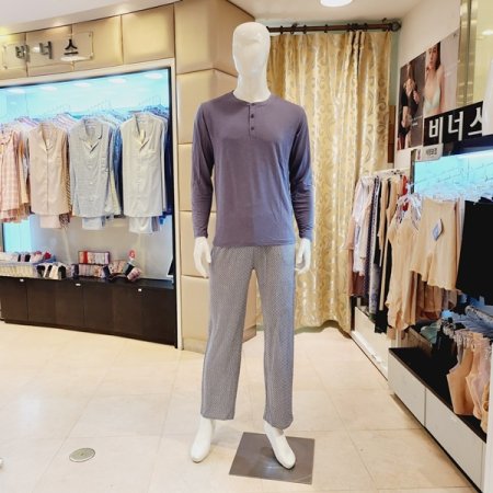 쿨 인견 긴팔긴바지 남자 홈웨어세트