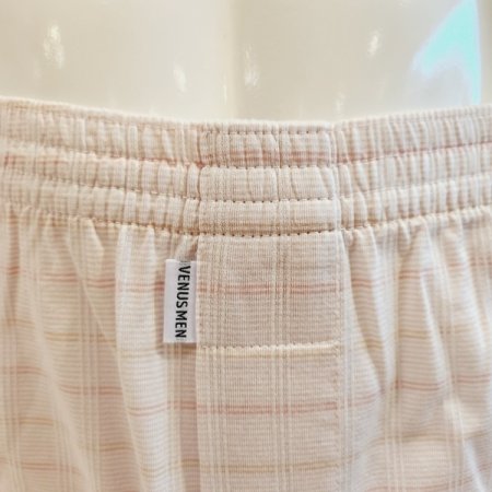 면 선염 체크 남성 니트트렁크