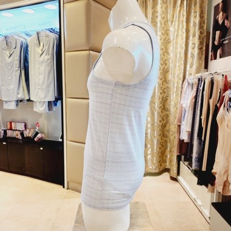 남성 면 선염체크 민소매런닝