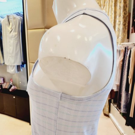 남성 면 선염체크 민소매런닝