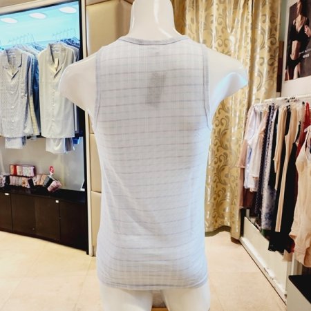 면 선염체크 민소매런닝 삼각팬티세트