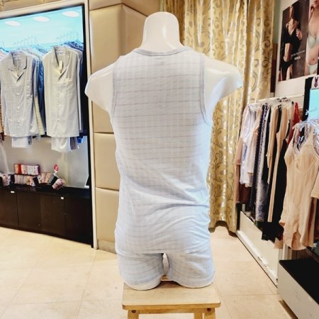 면 선염체크 남성런닝 트렁크팬티세트