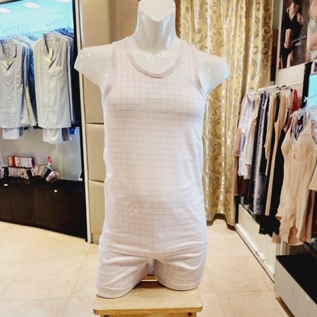 면 선염체크 남성런닝 트렁크팬티세트