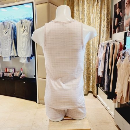 면 선염체크 남성런닝 트렁크팬티세트