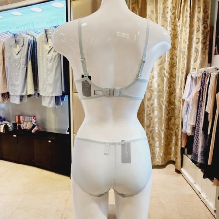 프린트자수 패드브라 헴팬티세트