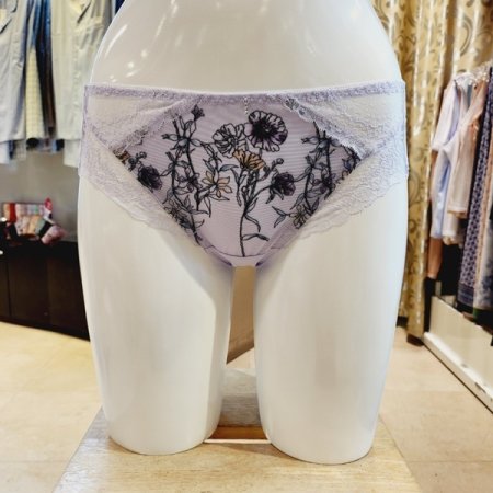 프린트자수 패드브라 헴팬티세트