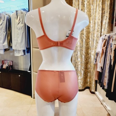 플라워패턴 홑겹브라 헴팬티세트