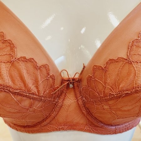 플라워패턴 홑겹브라 헴팬티세트