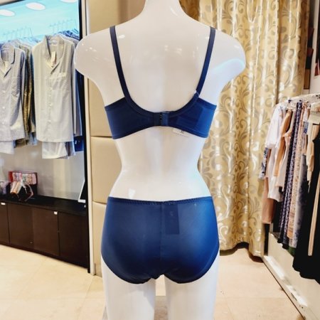 D컵 플라워패턴 홑겹브라 헴팬티세트