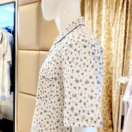 쾌적한 주름지 잔꽃나염 남자 잠옷