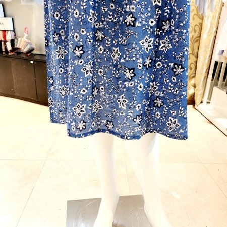 블루 요루 잔꽃나염 원피스 홈웨어