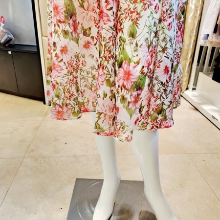 실키촉감 스트랍 플라워 롱 풀슬립