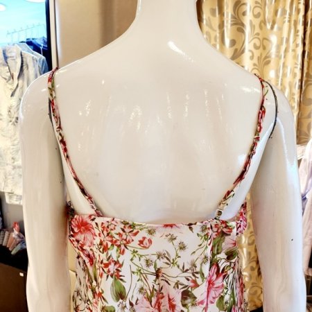 실키촉감 스트랍 플라워 롱 풀슬립